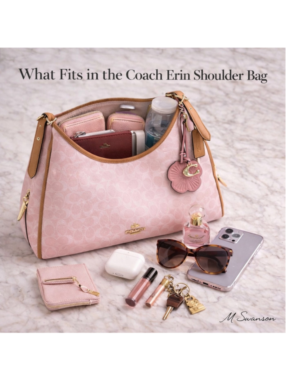 Coach Erin Shoulder Bag Authentic In Signature Canvas With Charms CEL13 NWOT - Picture 16 of 16